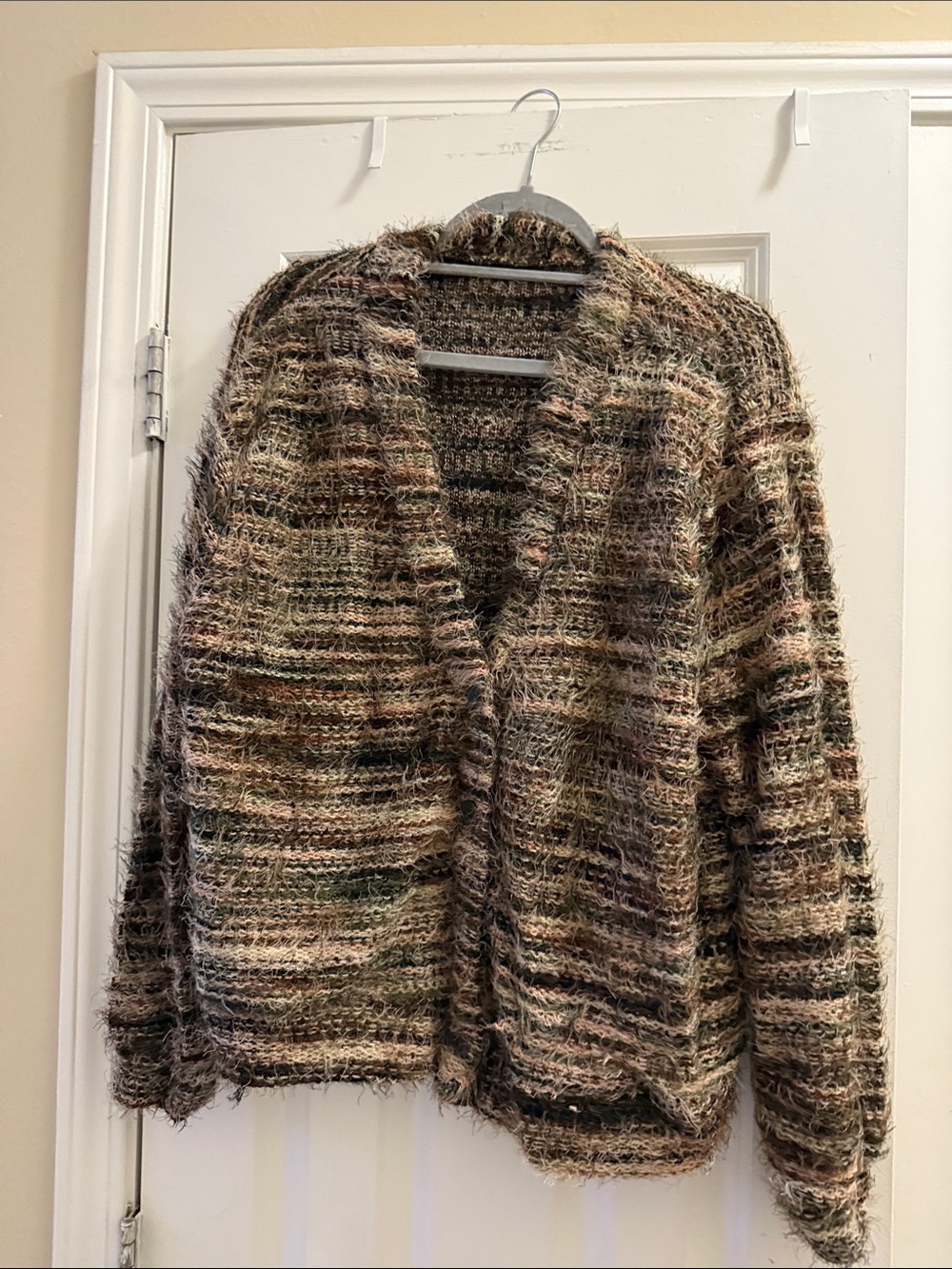 Cozy Multicolor Open-Front Women’s Sweater Cardigan